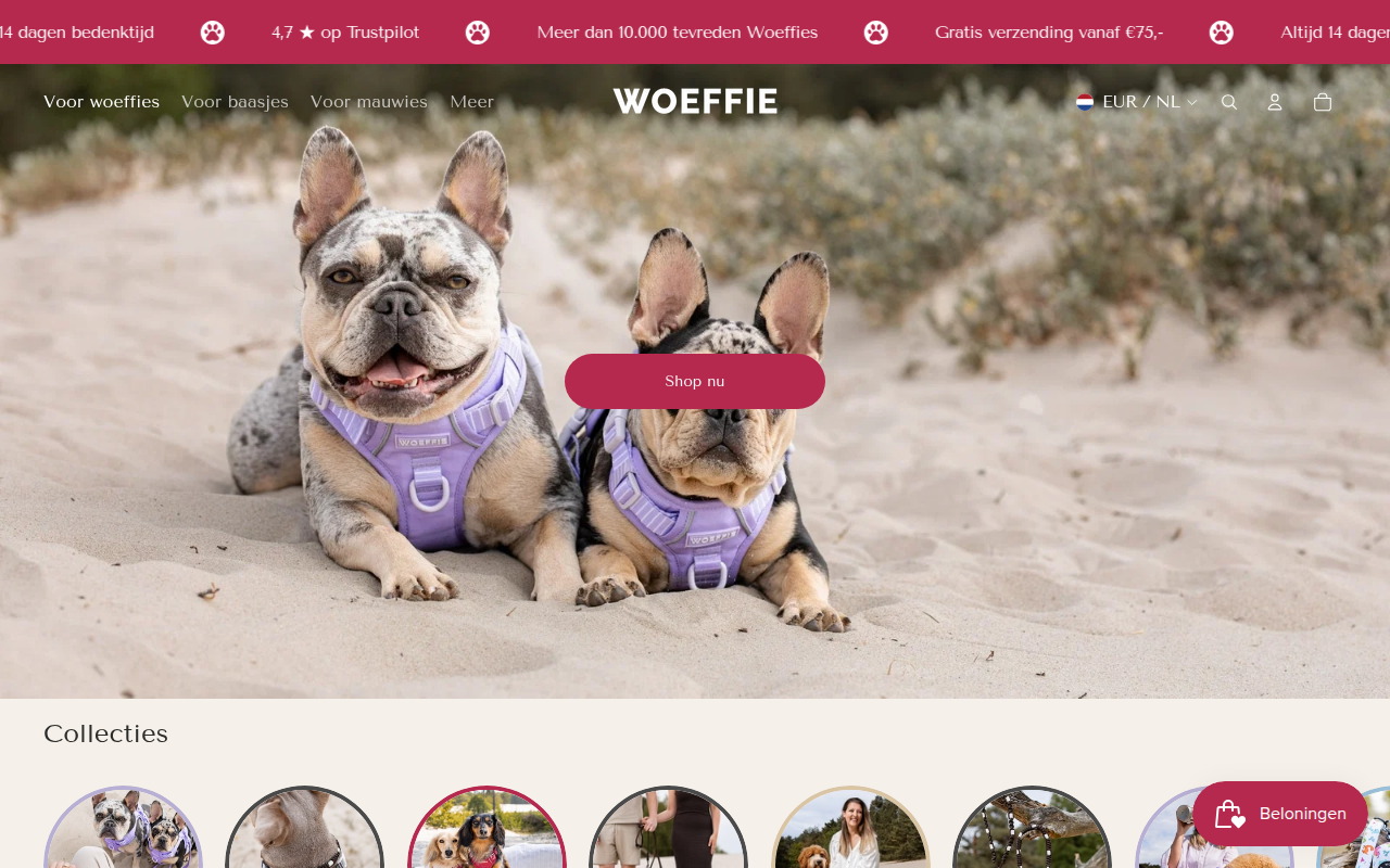 Screenshot van woeffie.com