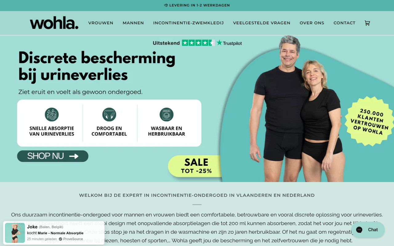 Screenshot van wohla.shop