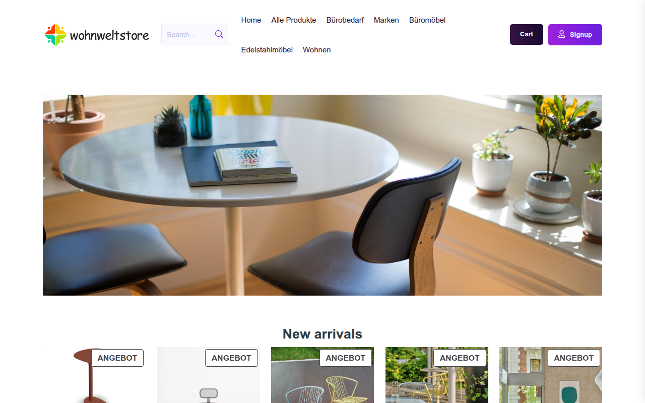 Screenshot van wohnweltstore.com