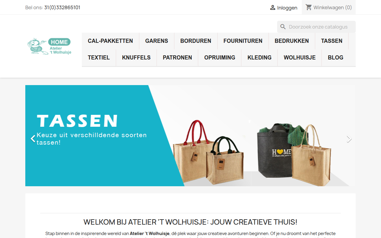 Screenshot van wolhuisje.nl