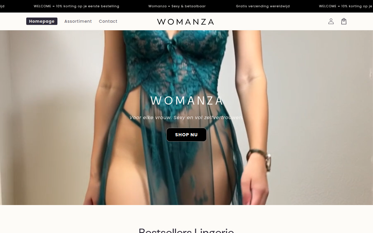 Screenshot van womanza.com