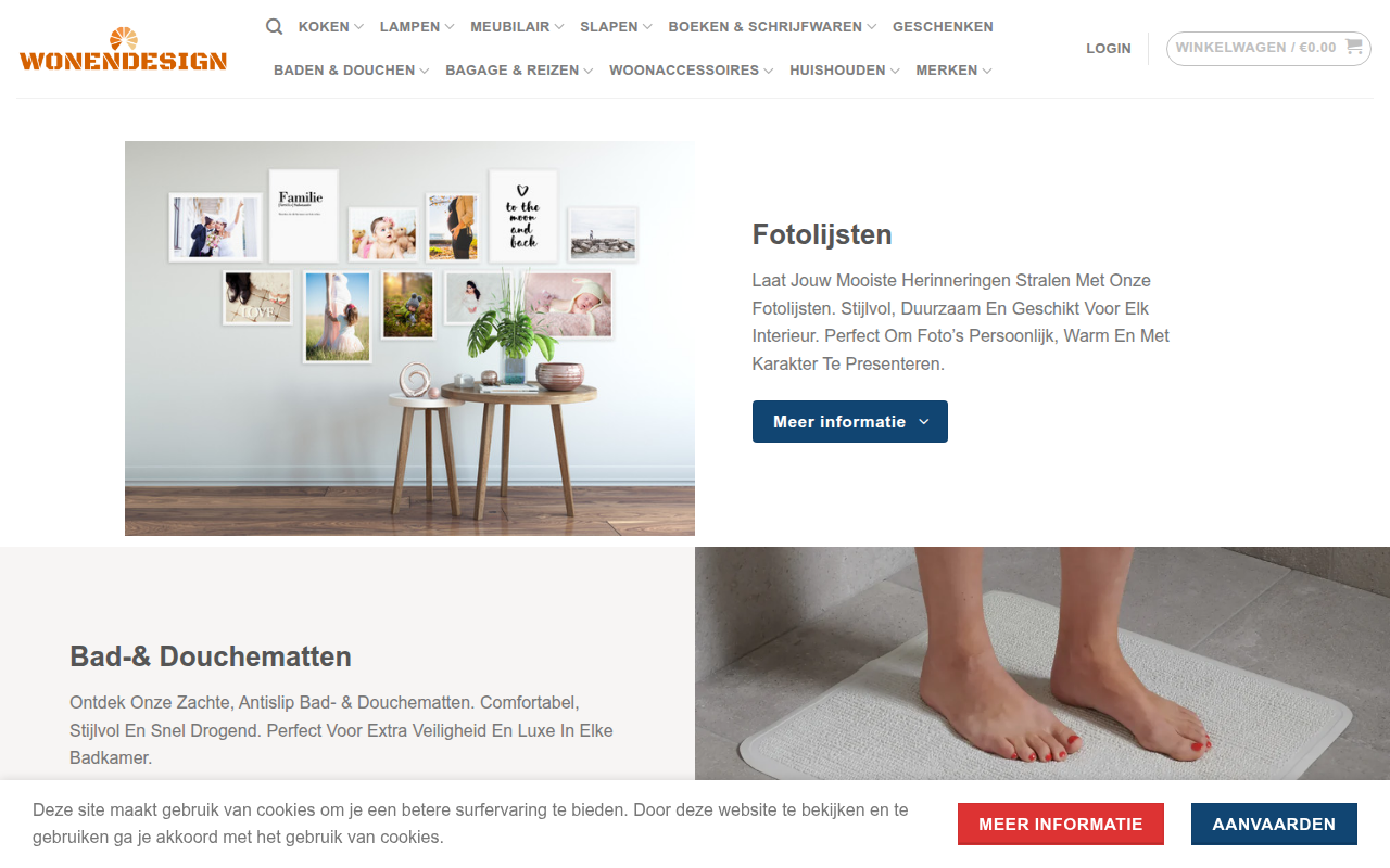 Screenshot van wonendesign.com