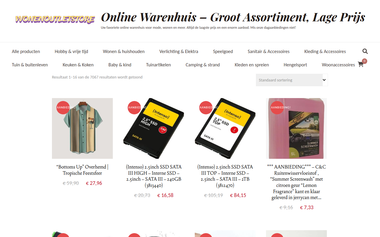 Screenshot van wonenoutletstore.com
