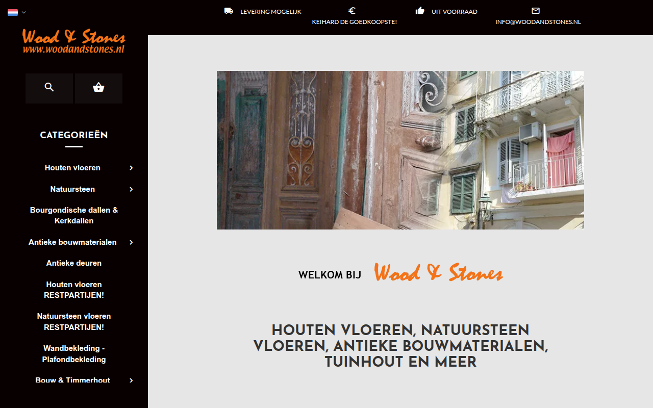 Screenshot van woodandstones.nl