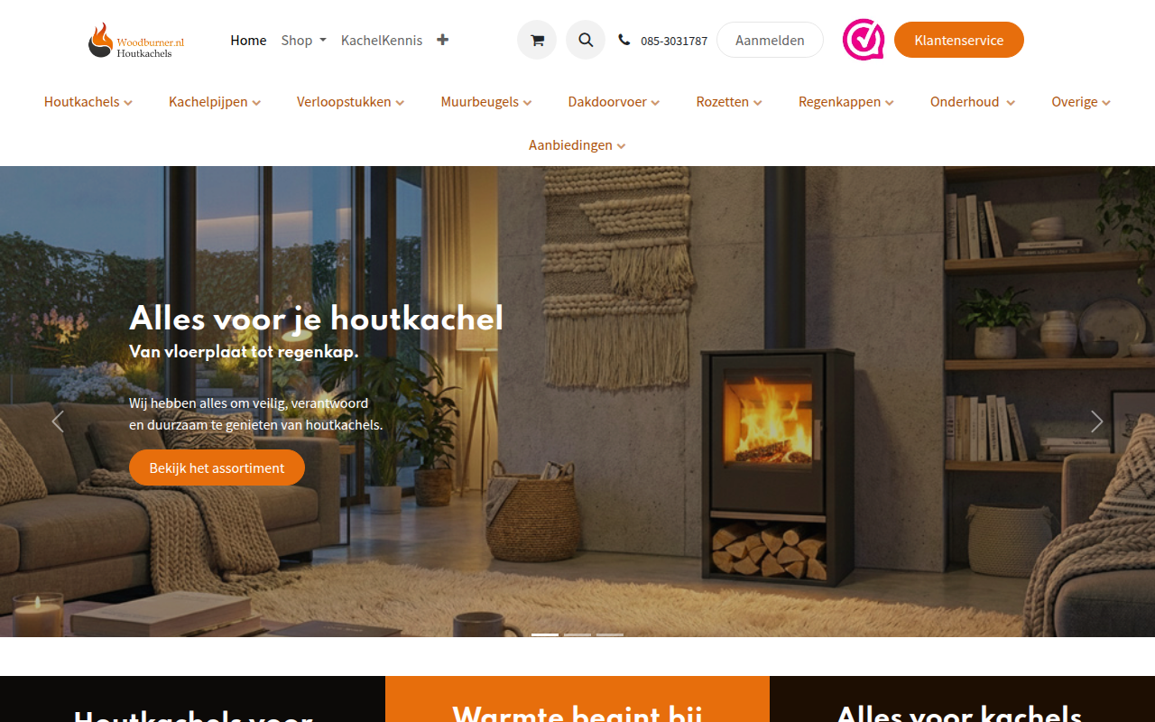 Screenshot van woodburner.nl