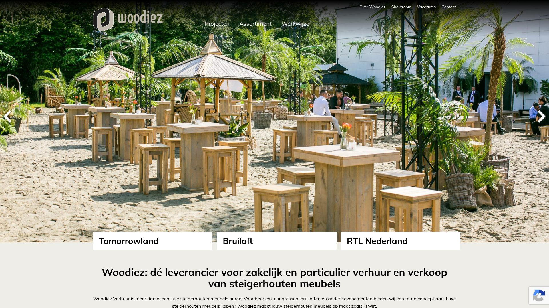 Screenshot van woodiez.nl