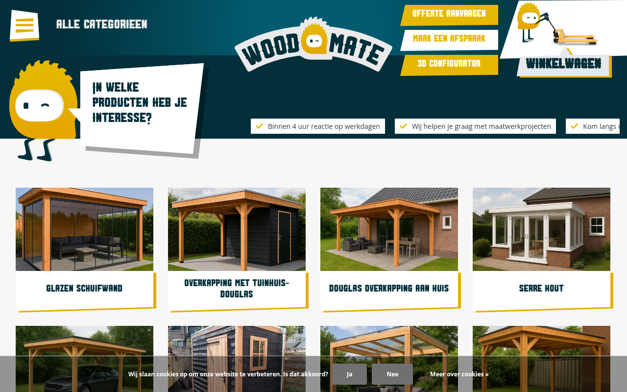Screenshot van woodmate.nl