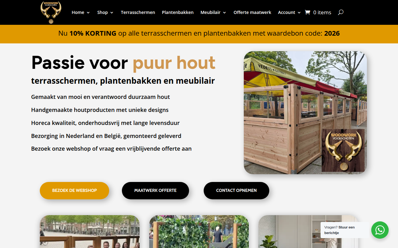Screenshot van woodwork-voorschoten.nl