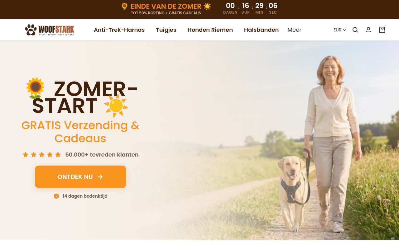 Screenshot van woofstark.nl
