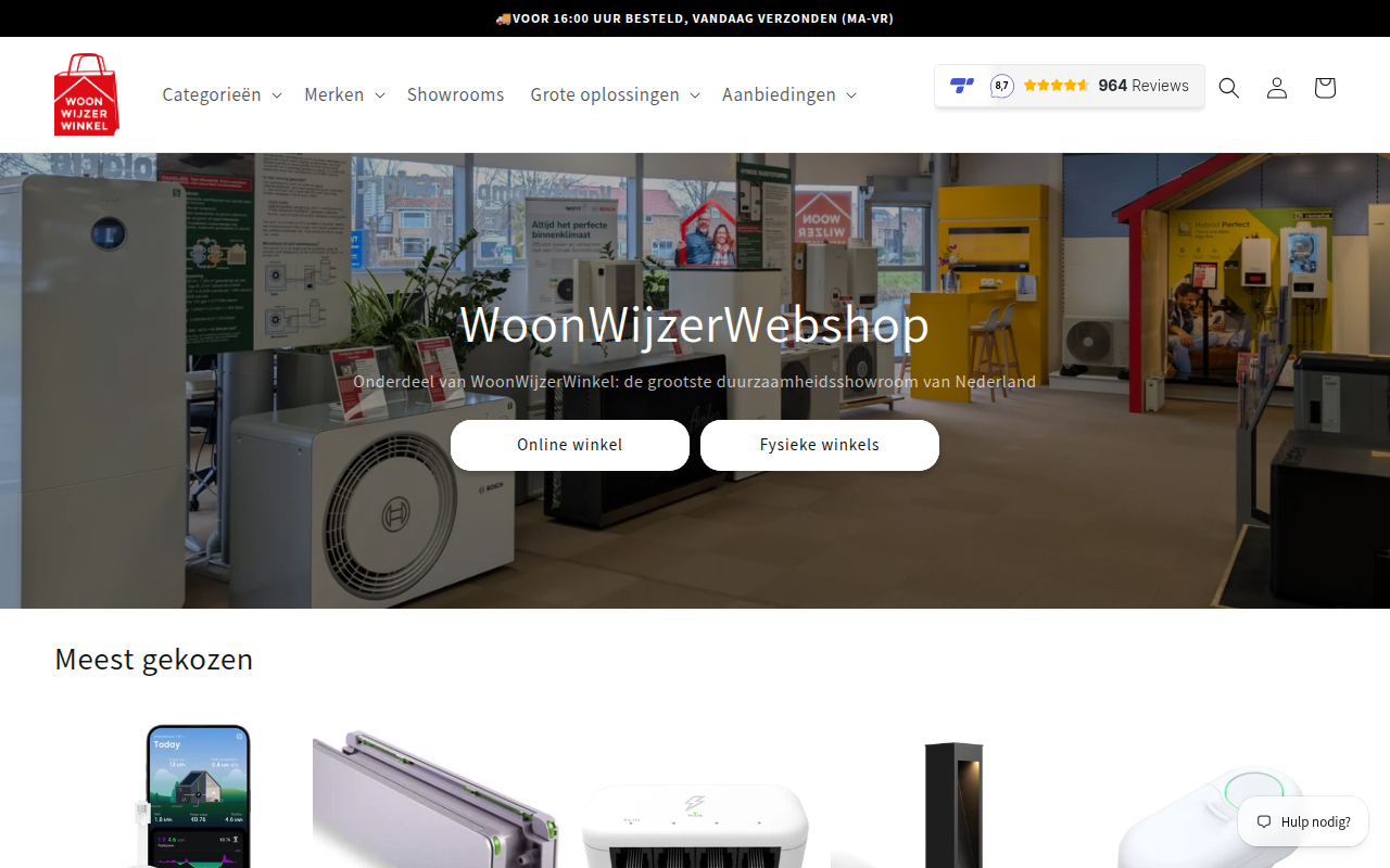 Screenshot van woonwijzerwebshop.nl