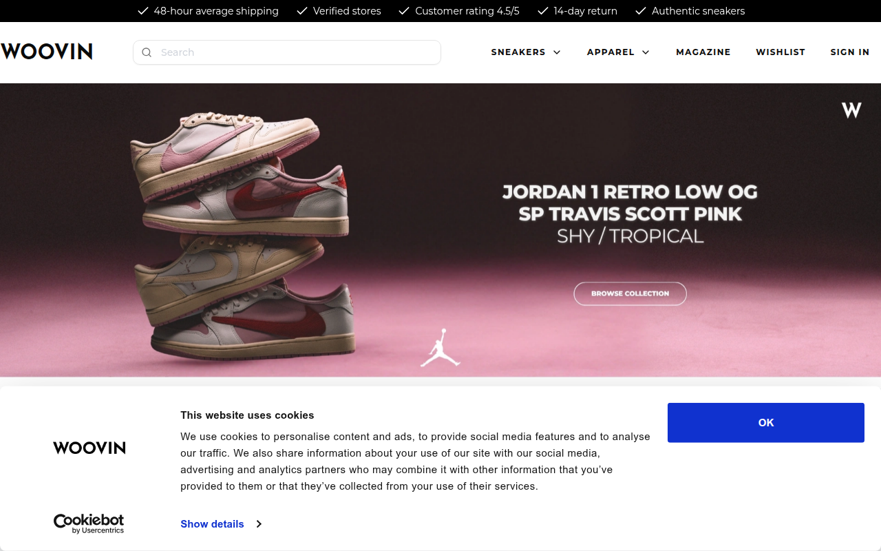 Screenshot van woovin.com
