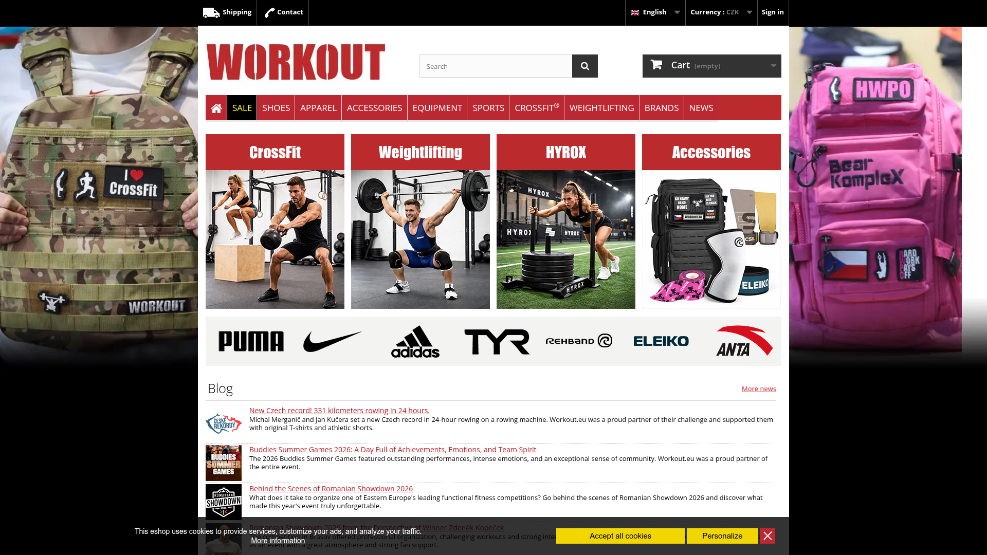 Screenshot van workout.eu