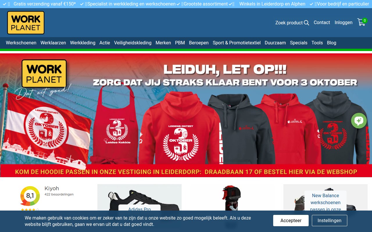 Screenshot van workplanet.nl