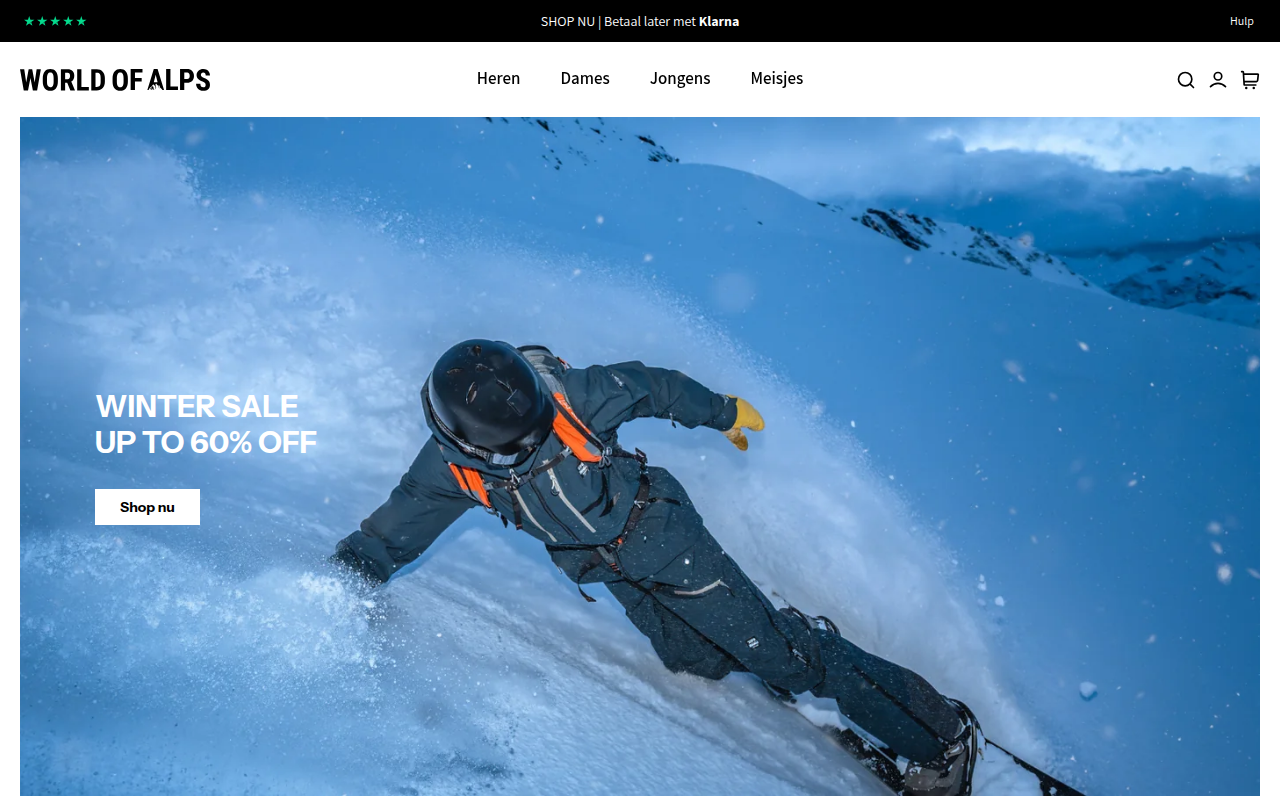Screenshot van worldofalps.com