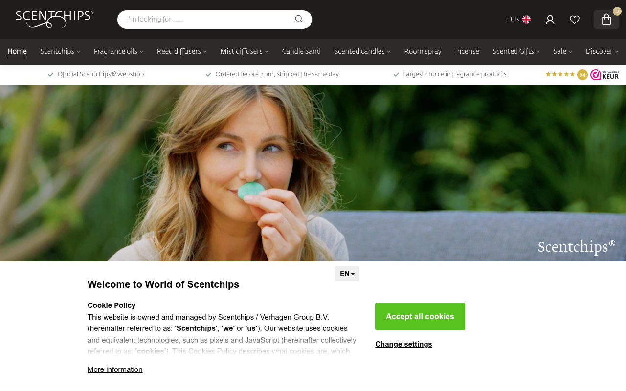 Screenshot van worldofscentchips.com