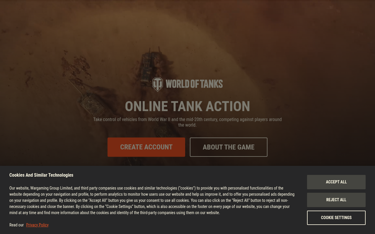 Screenshot van worldoftanks.eu