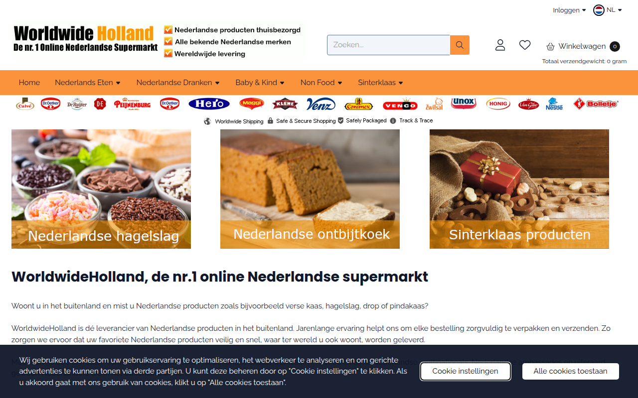 Screenshot van worldwideholland.com