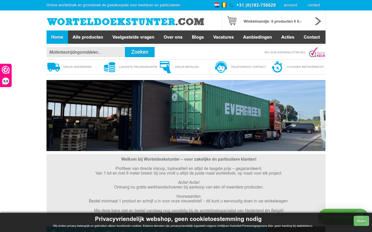 Screenshot van worteldoekstunter.com