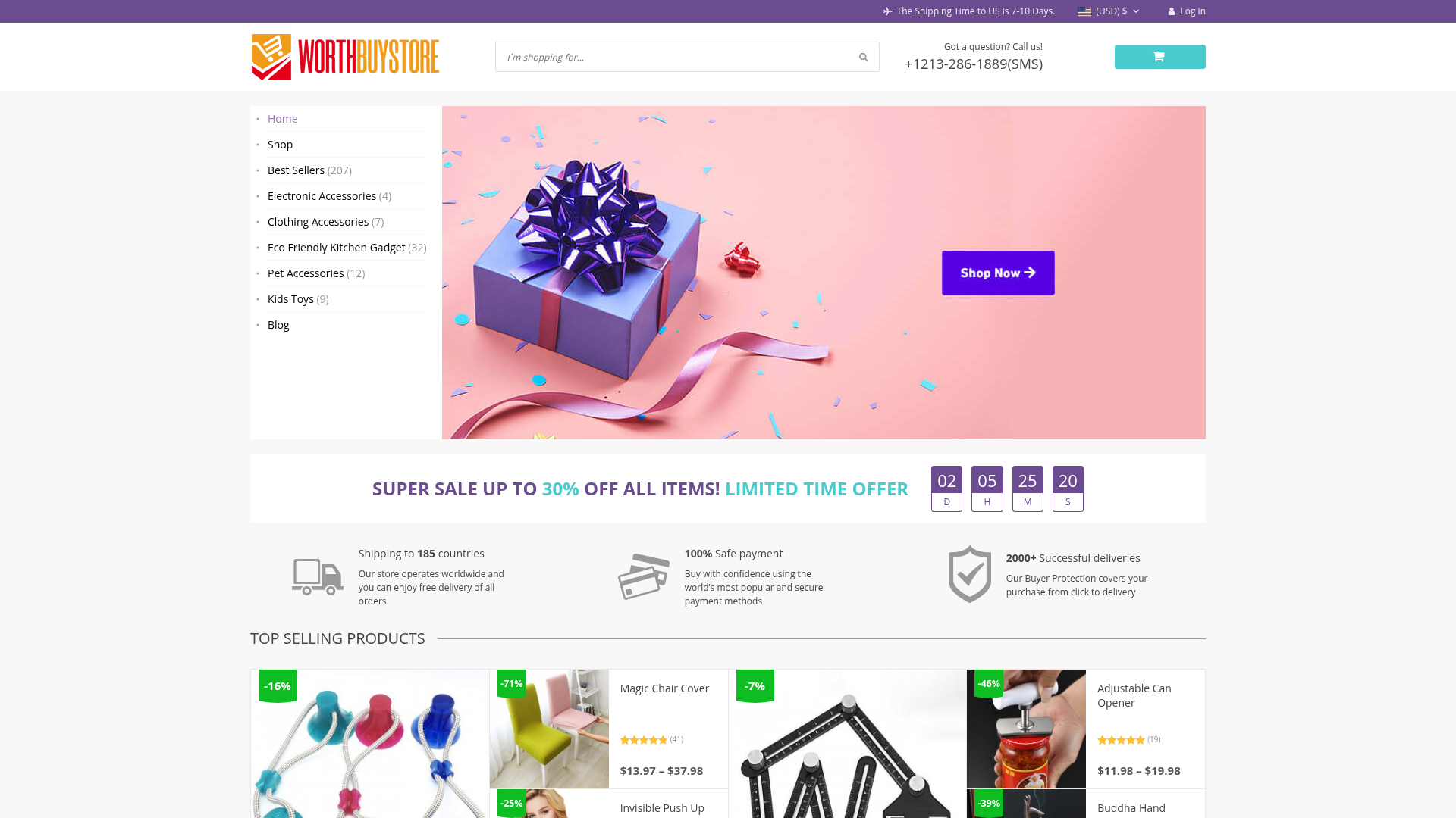 Screenshot van worthbuystore.com