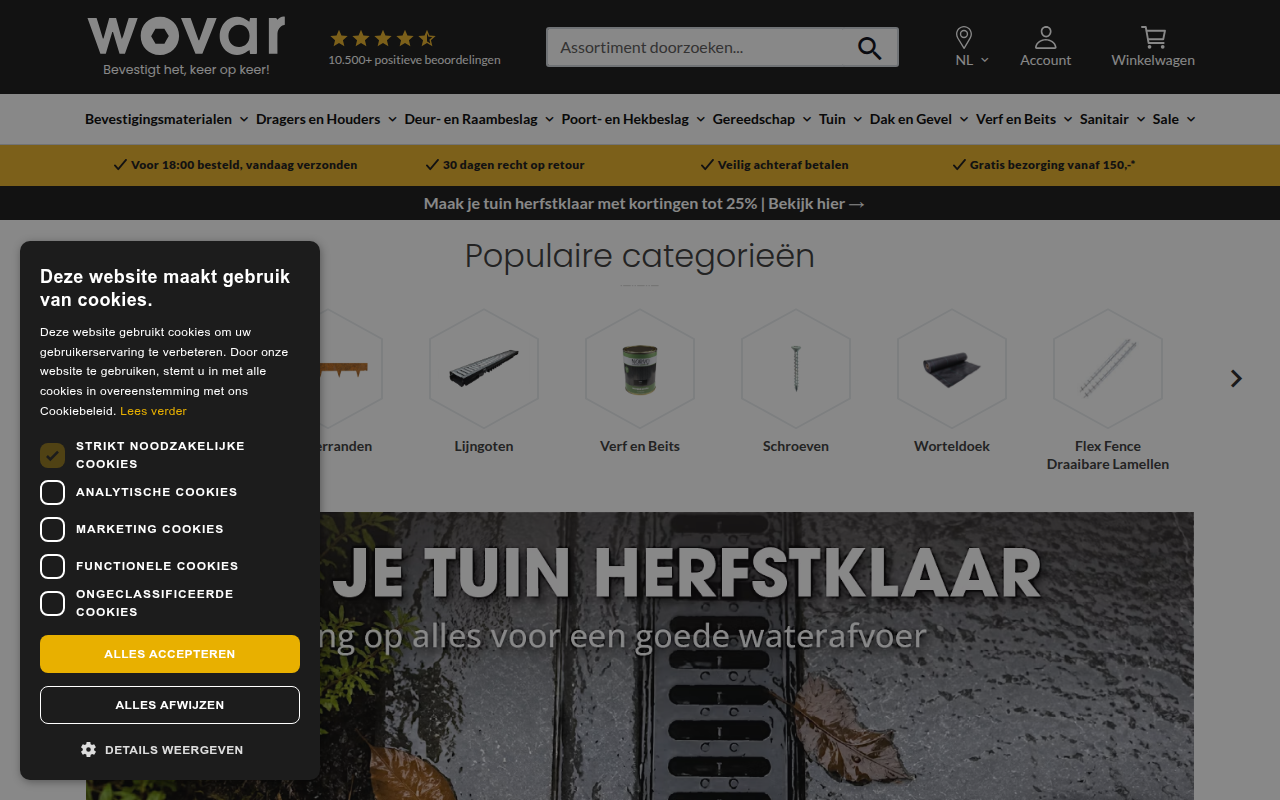Screenshot van wovar.nl
