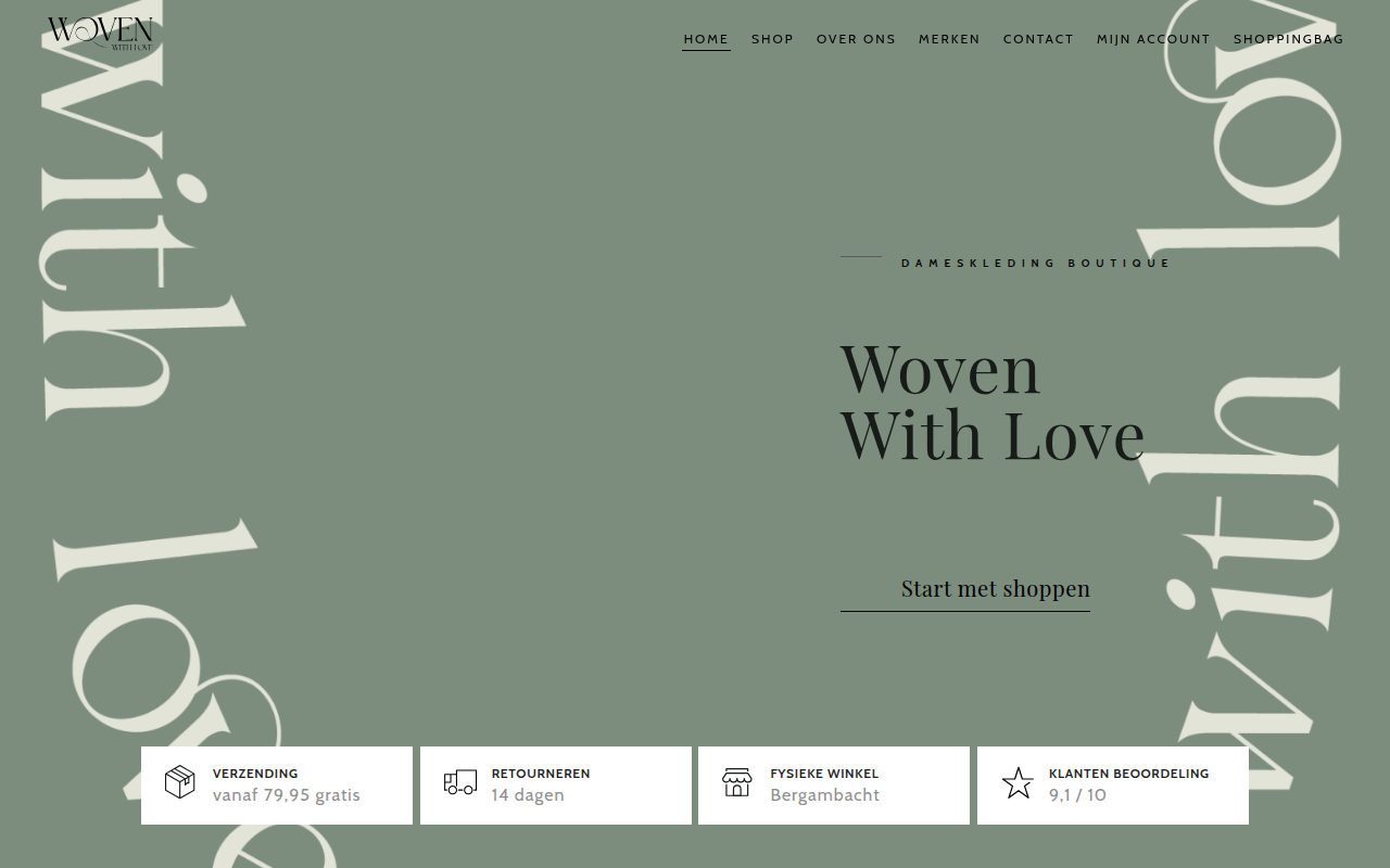 Screenshot van wovenwithlove.nl