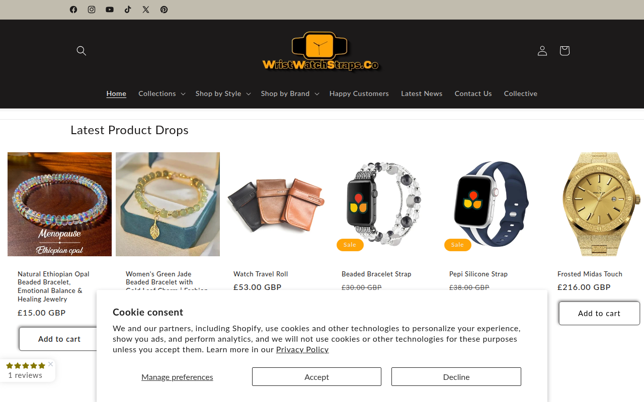 Screenshot van wristwatchstraps.co