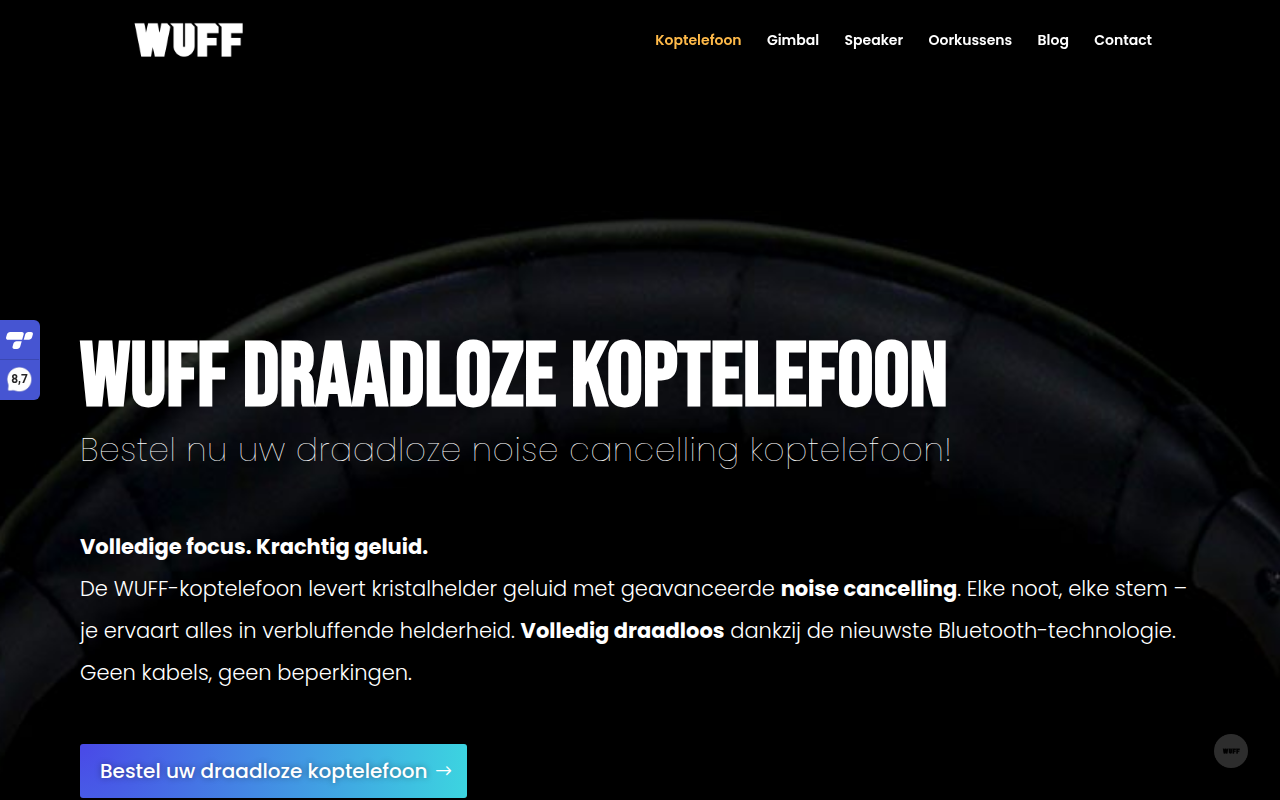 Screenshot van wuff.store