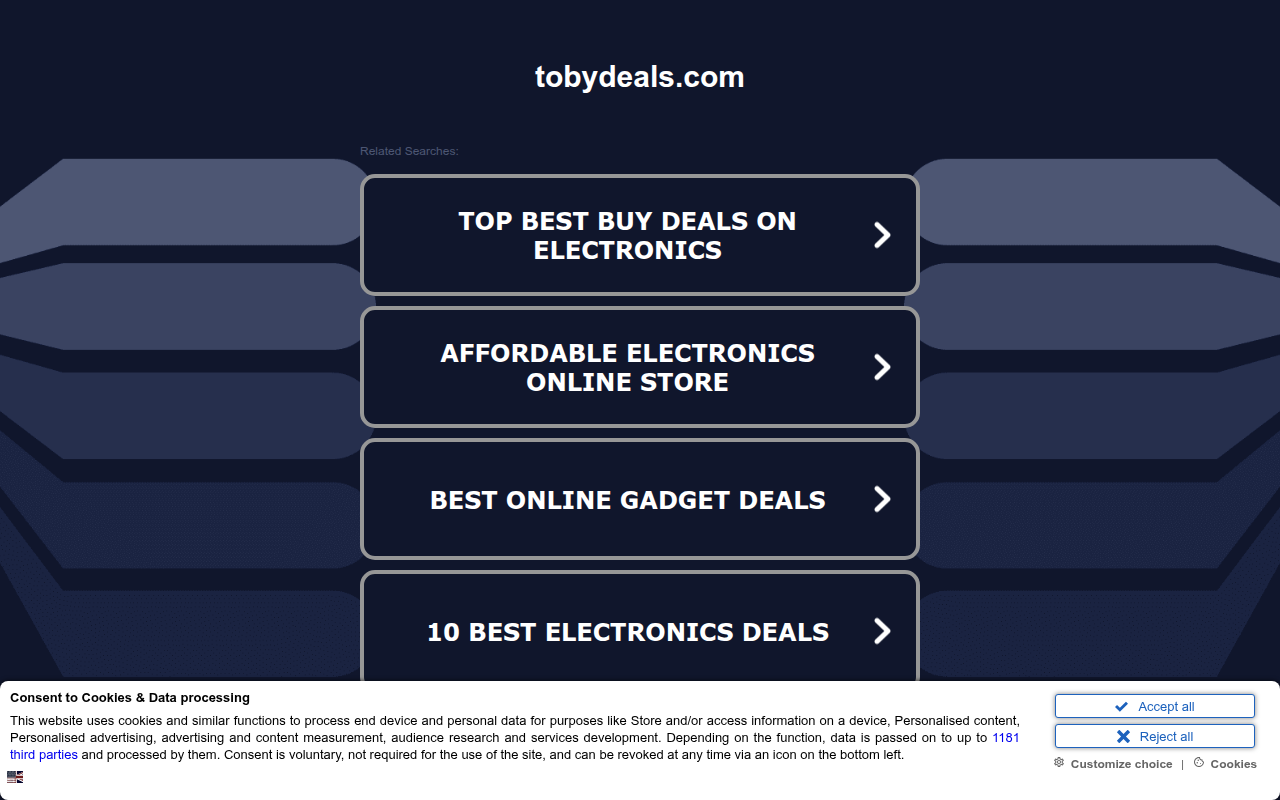 Screenshot van ww1.tobydeals.com