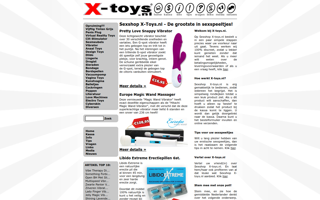 Screenshot van x-toys.nl