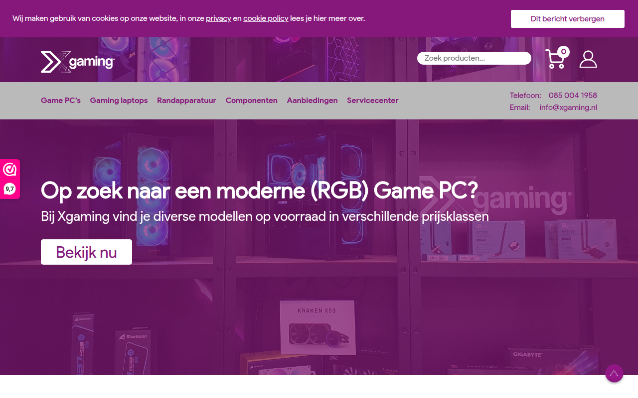 Screenshot van xgaming.nl