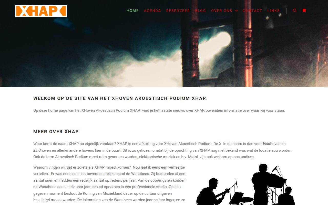 Screenshot van xhap.nl