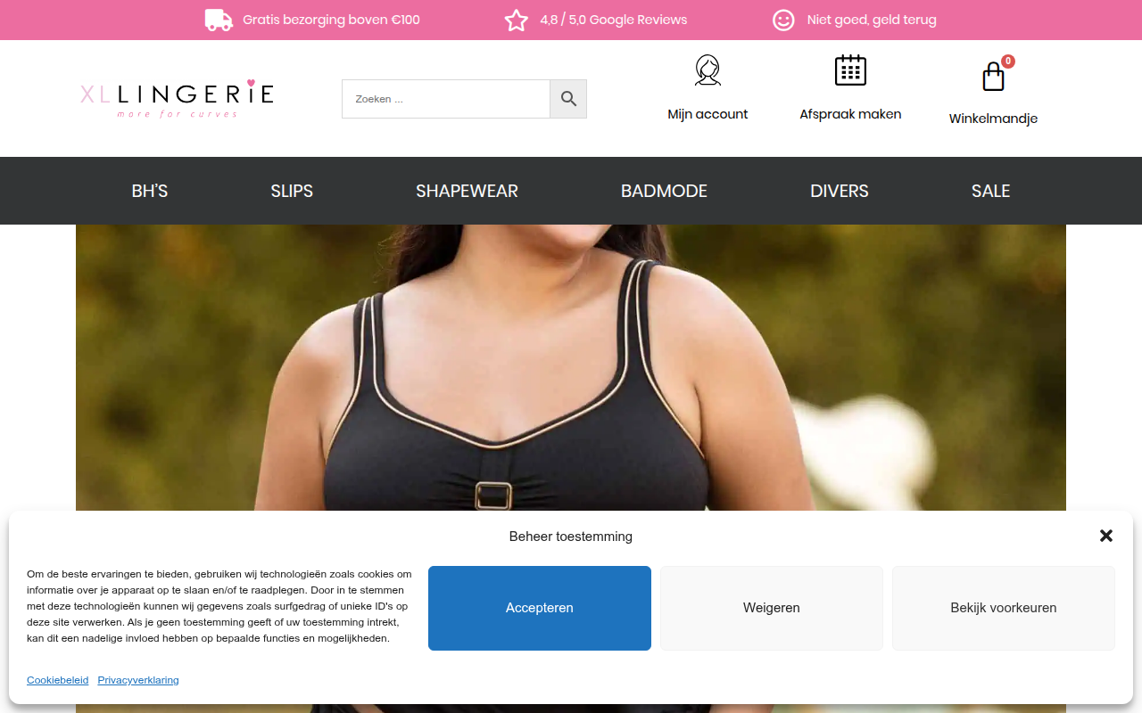 Screenshot van xllingerie.nl