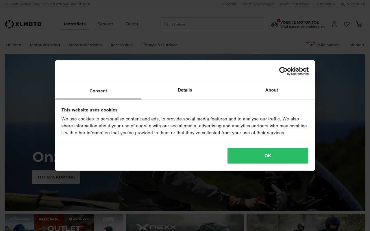 Screenshot van xlmoto.be