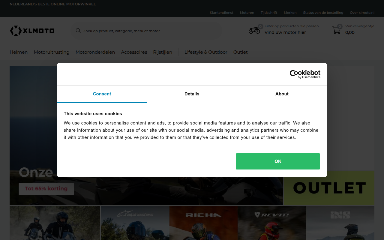 Screenshot van xlmoto.nl