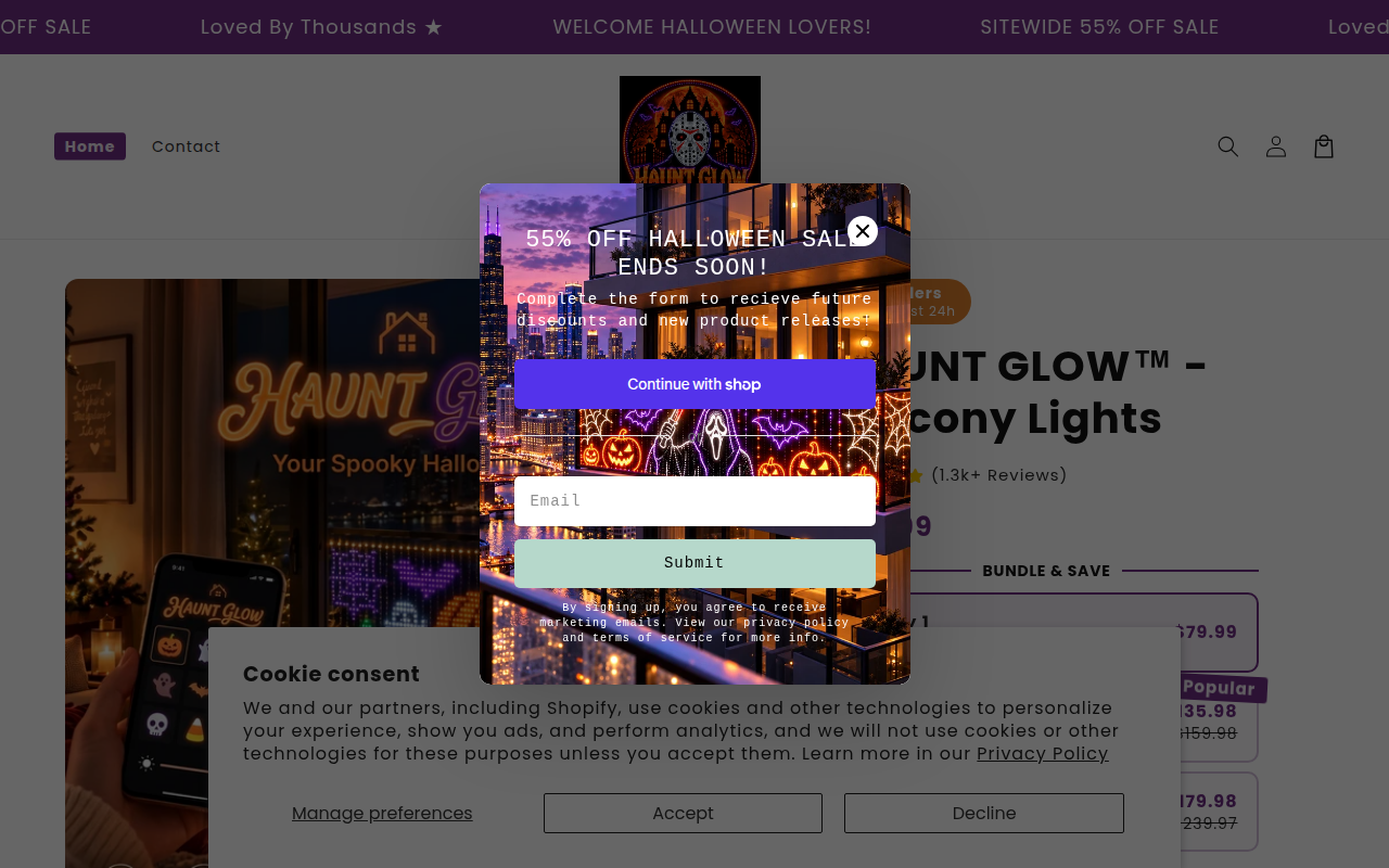 Screenshot van xmasglowshop.com