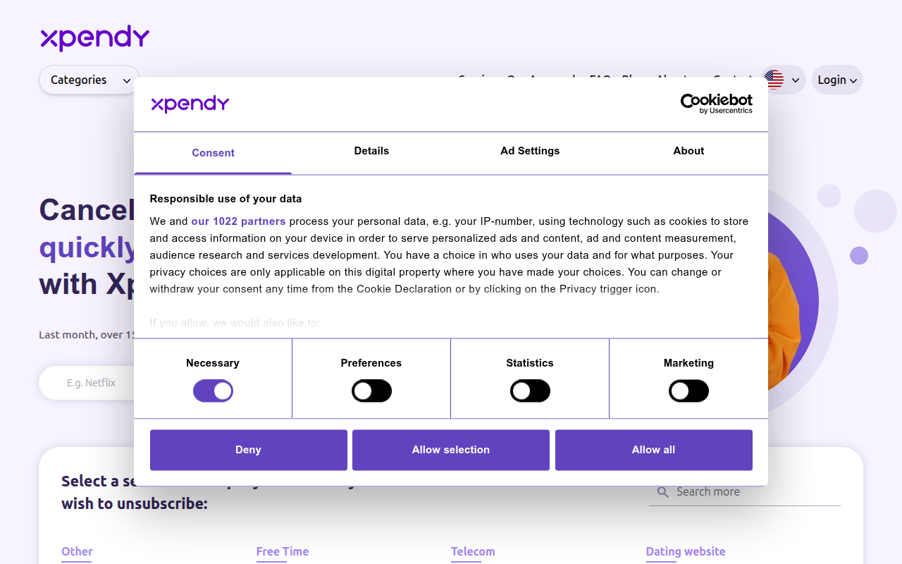 Screenshot van xpendy.com