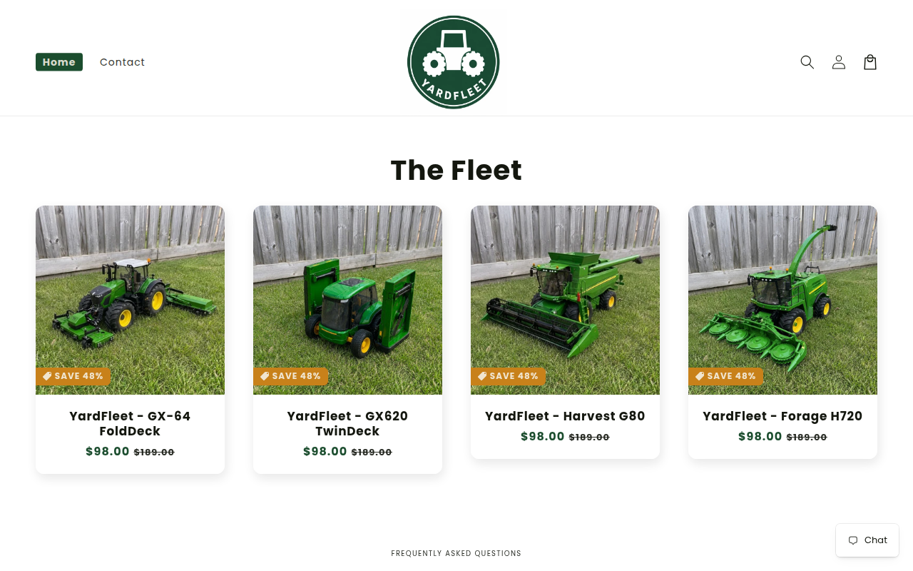 Screenshot van yardfleet.shop