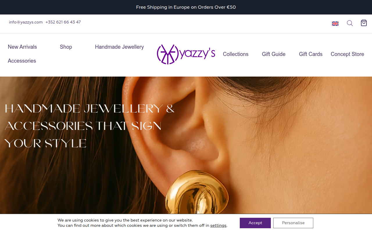 Screenshot van yazzys.com