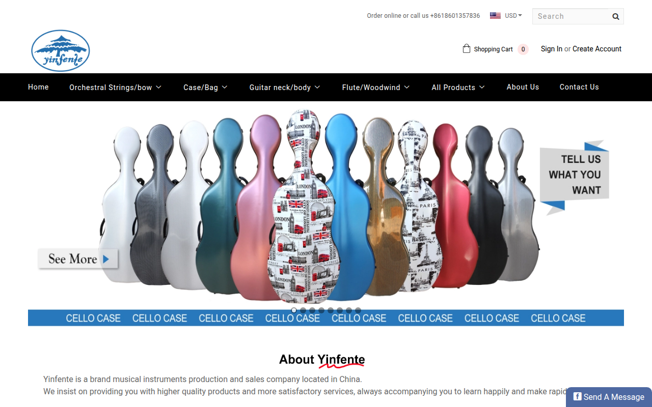 Screenshot van yinfente-shop.com