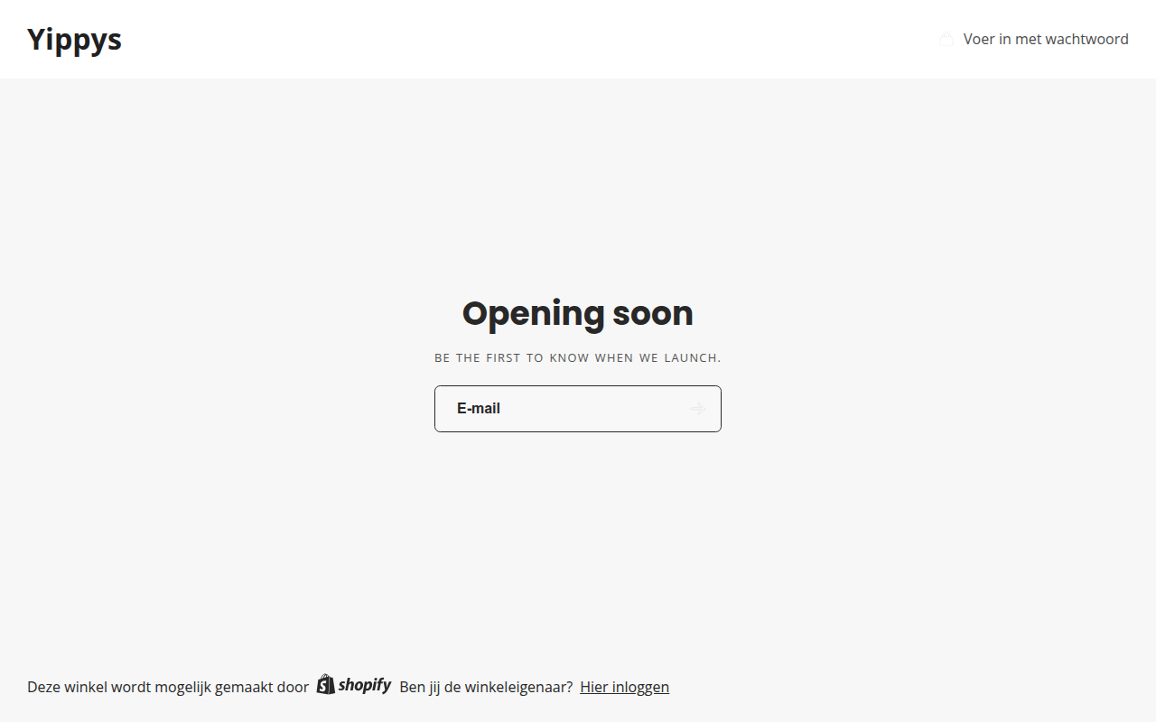 Screenshot van yippys.nl