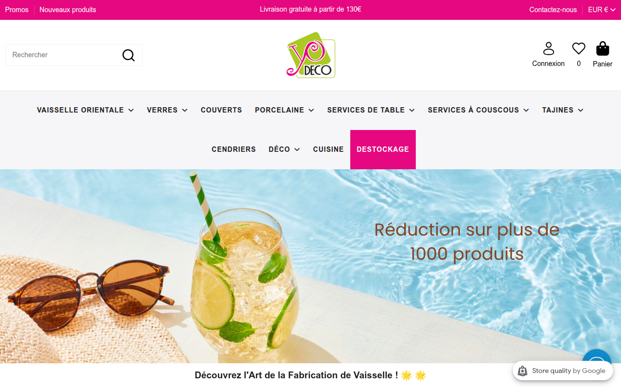 Screenshot van yodeco.fr