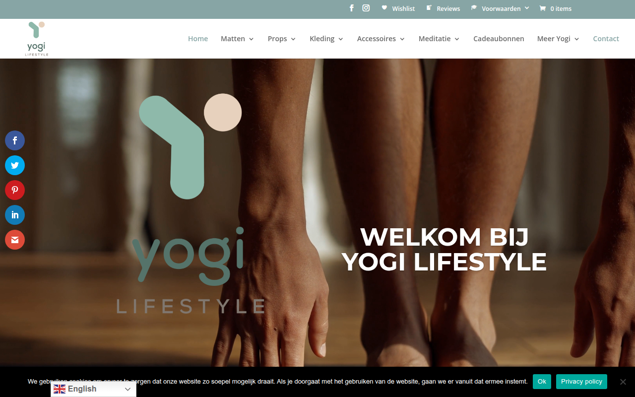 Screenshot van yogi-lifestyle.nl