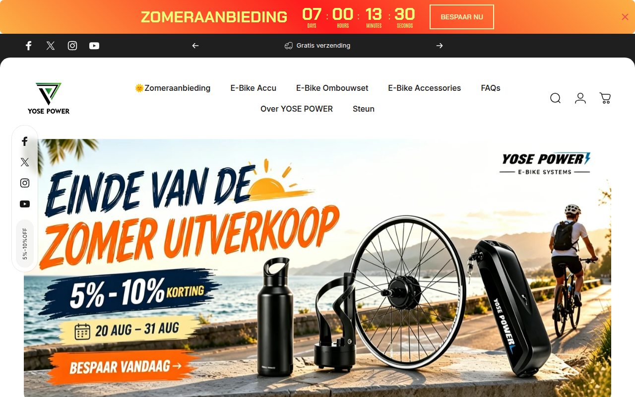 Screenshot van yosepower.nl