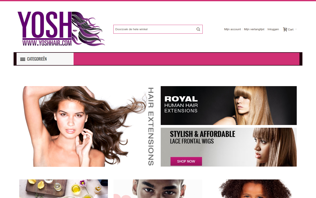 Screenshot van yoshhair.com