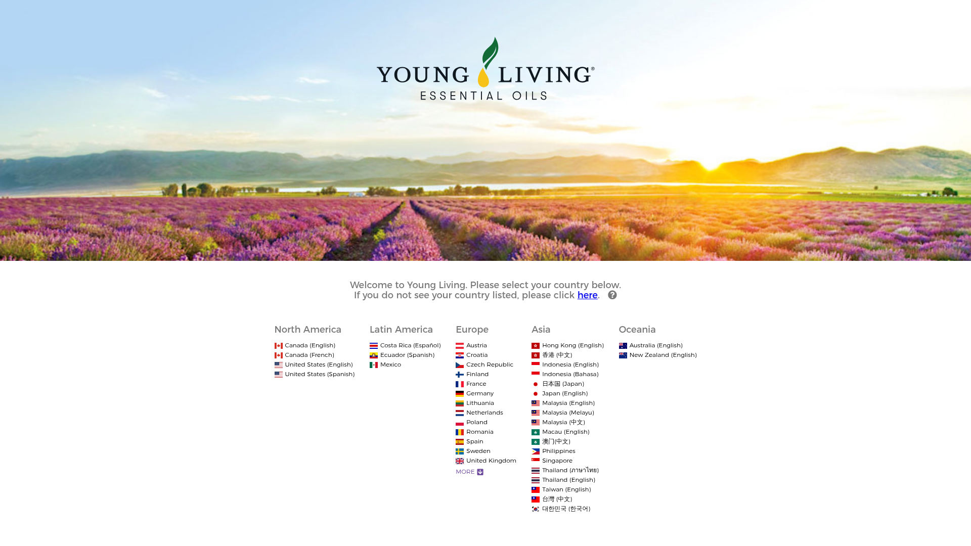 Screenshot van youngliving.com