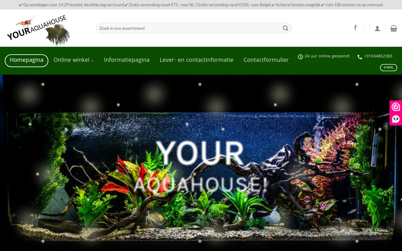 Screenshot van youraquahouse.nl