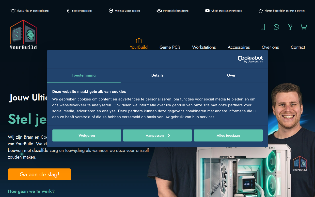 Screenshot van yourbuild.nl