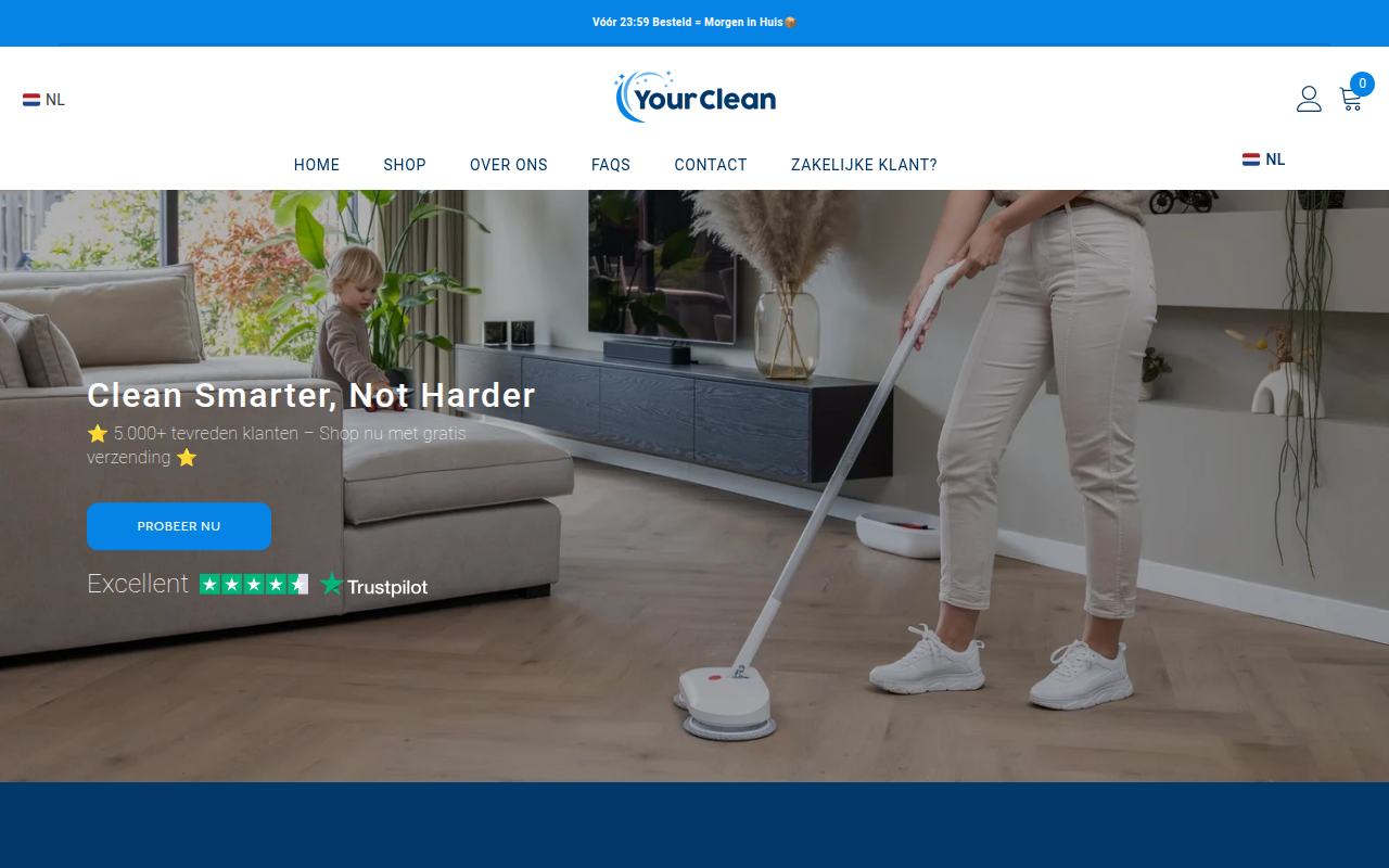 Screenshot van yourclean.nl