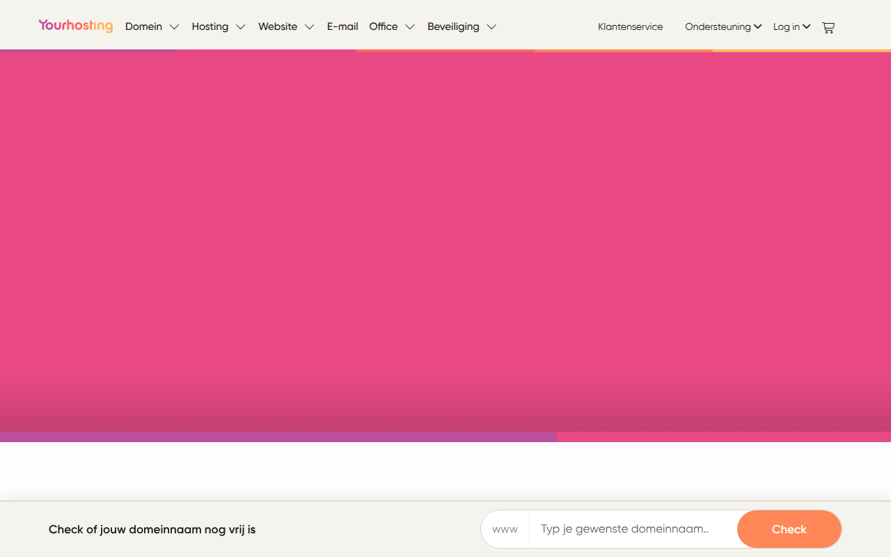 Screenshot van www.yourhosting.nl