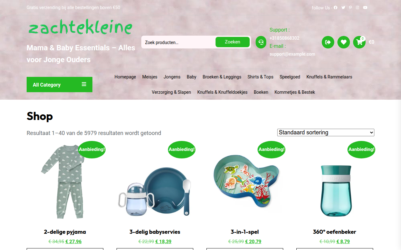 Screenshot van zachtekleine.com